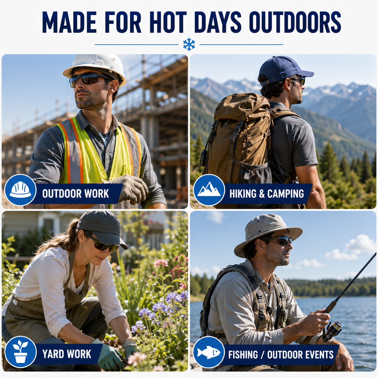 Reusable Cooling Gel Ice Packs for Hard Hats & Sun Hats