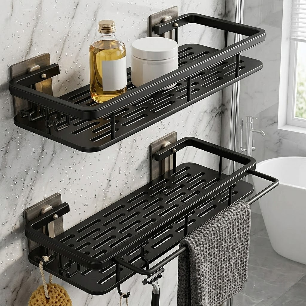 Modern Double-Tier Wall-Mounted Storage Rack