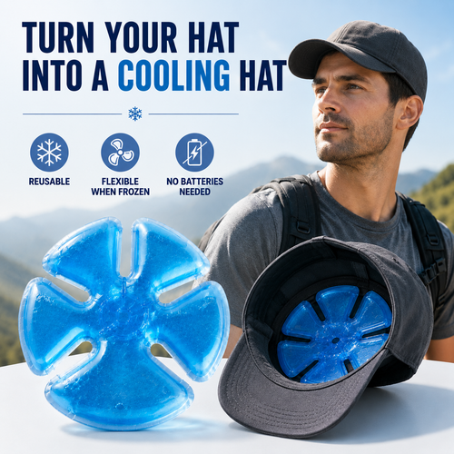 Reusable Cooling Gel Ice Packs for Hard Hats & Sun Hats