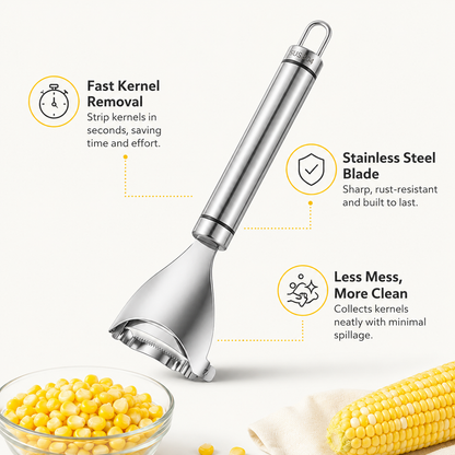 🌽 Stainless Steel Corn Stripper – Fast & Mess-Free Corn Kernel Remover