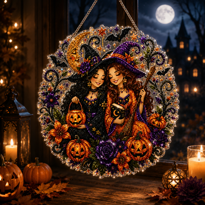 🎃Halloween Black Cat and Moon Diamond Painting Wall Hanging Set