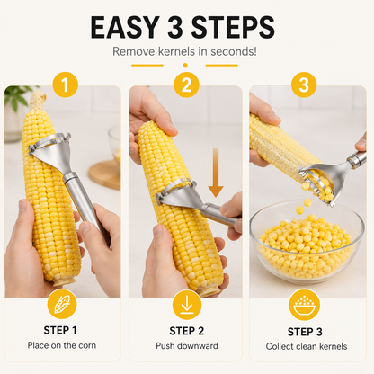 🌽 Stainless Steel Corn Stripper – Fast & Mess-Free Corn Kernel Remover
