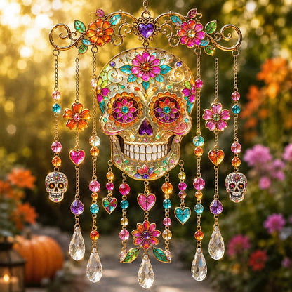 🎃💎Halloween Crystal Wind Chime – Colorful Acrylic Hanging Decoration