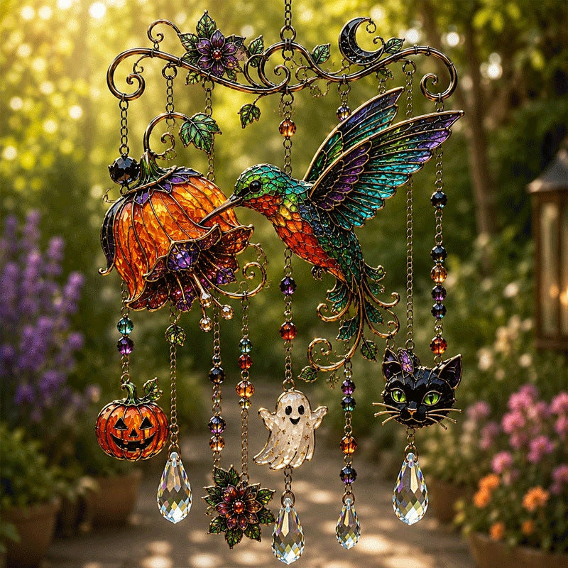 🎃💎Halloween Crystal Wind Chime – Colorful Acrylic Hanging Decoration