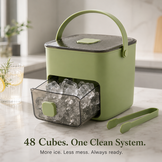 48-Cube One-Press Ice Tray & Storage System